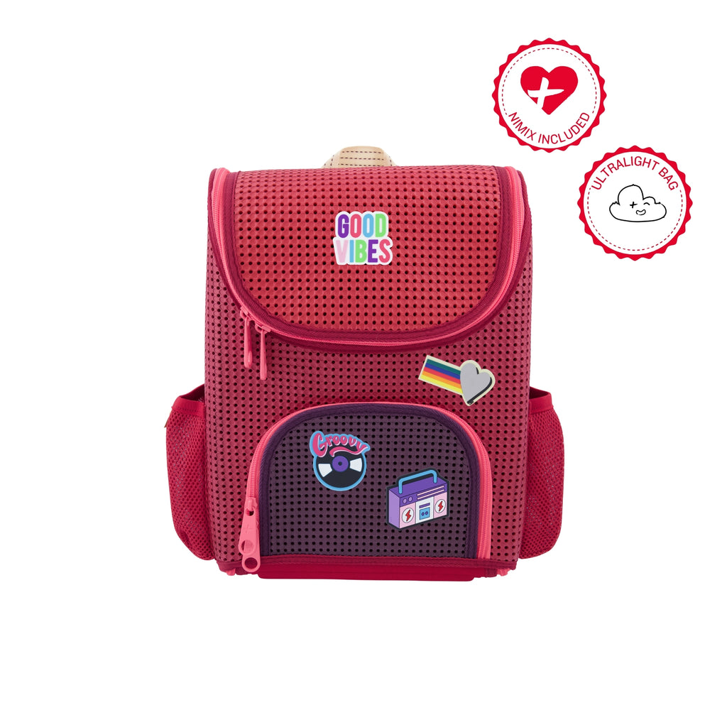 Student Backpack Multi Rose with Nimix Good-vibes Set – Light Plus Nine