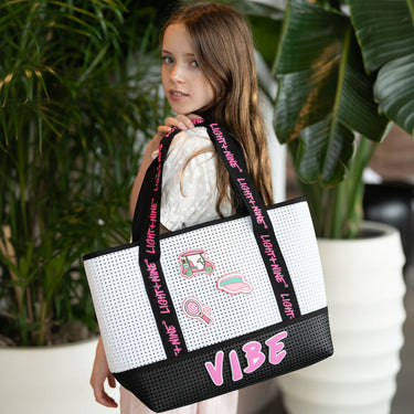 Runner Tote Large Rose Blanc