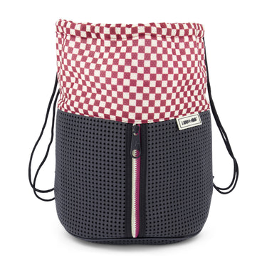 Sophy Drawstring Backpack Checkered Brick