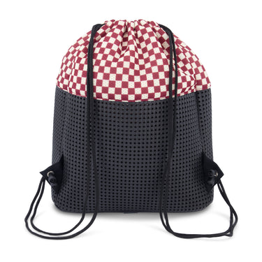Sophy Drawstring Backpack Checkered Brick