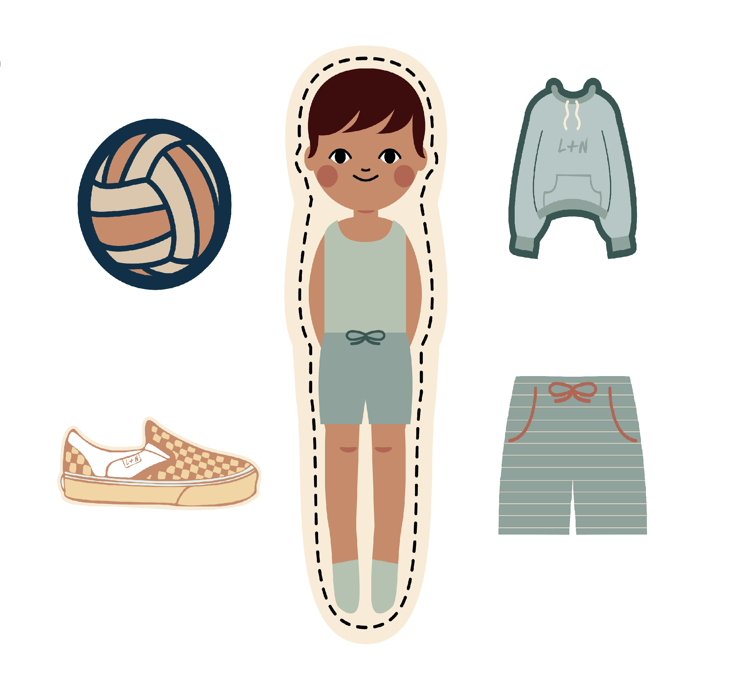 DIY Nimix 3 Piece Paper Doll Boy Set Light Plus Nine